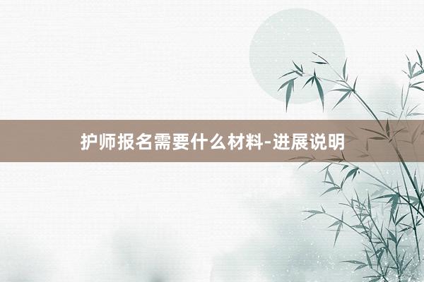 护师报名需要什么材料-进展说明